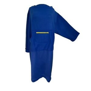 Quokkie Polar Fleece Wearable Blanket Blue and Yellow with Storage Bag NWOT